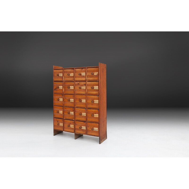 Vintage pine wood chest of drawers, 1920
