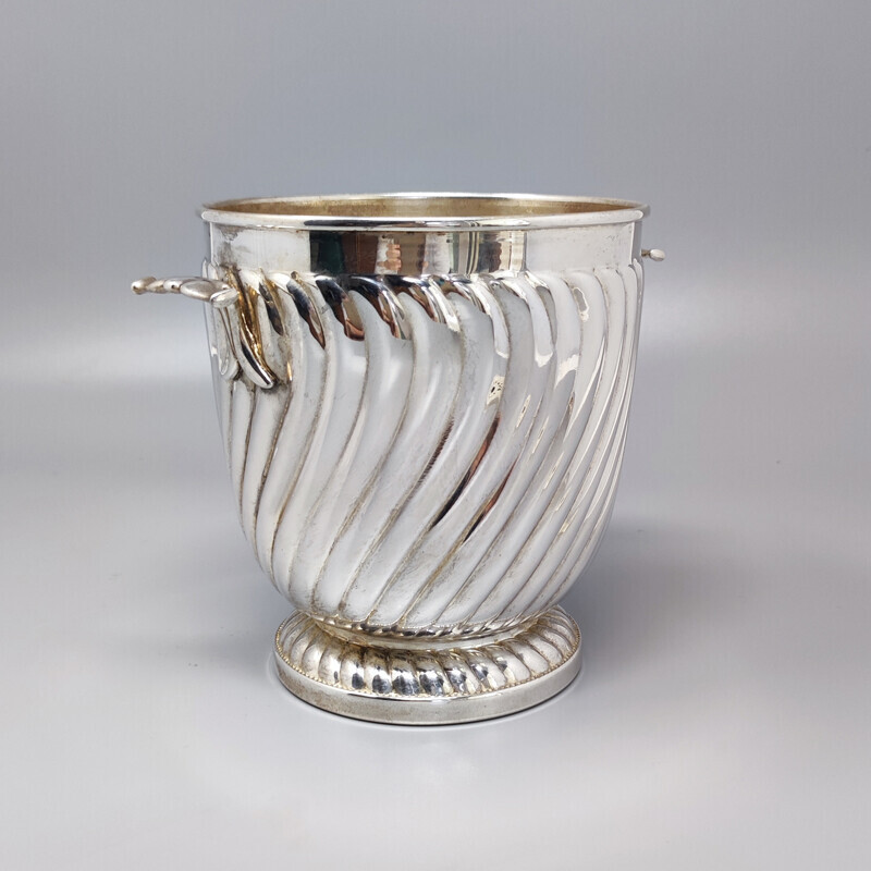 Vintage silver plated ice bucket by Olri, Italy 1960s