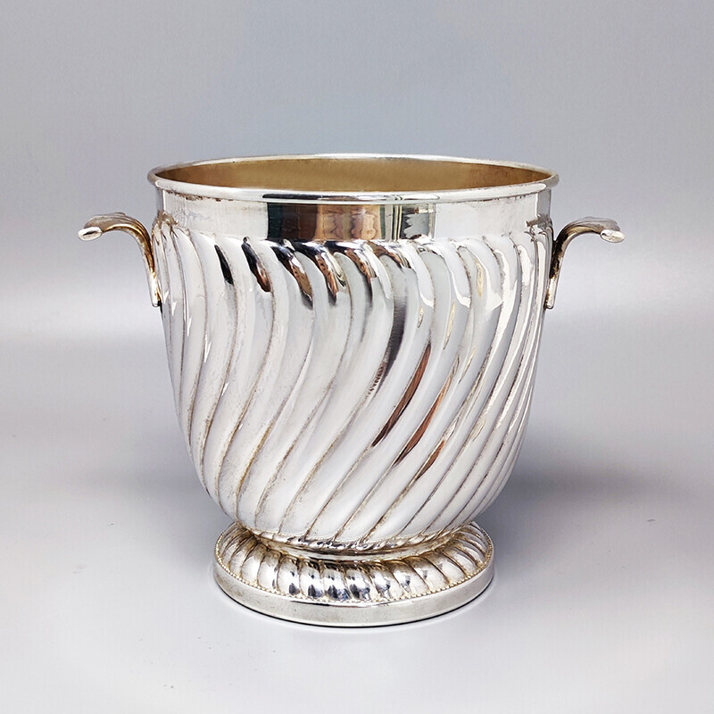 Vintage silver plated ice bucket by Olri, Italy 1960s