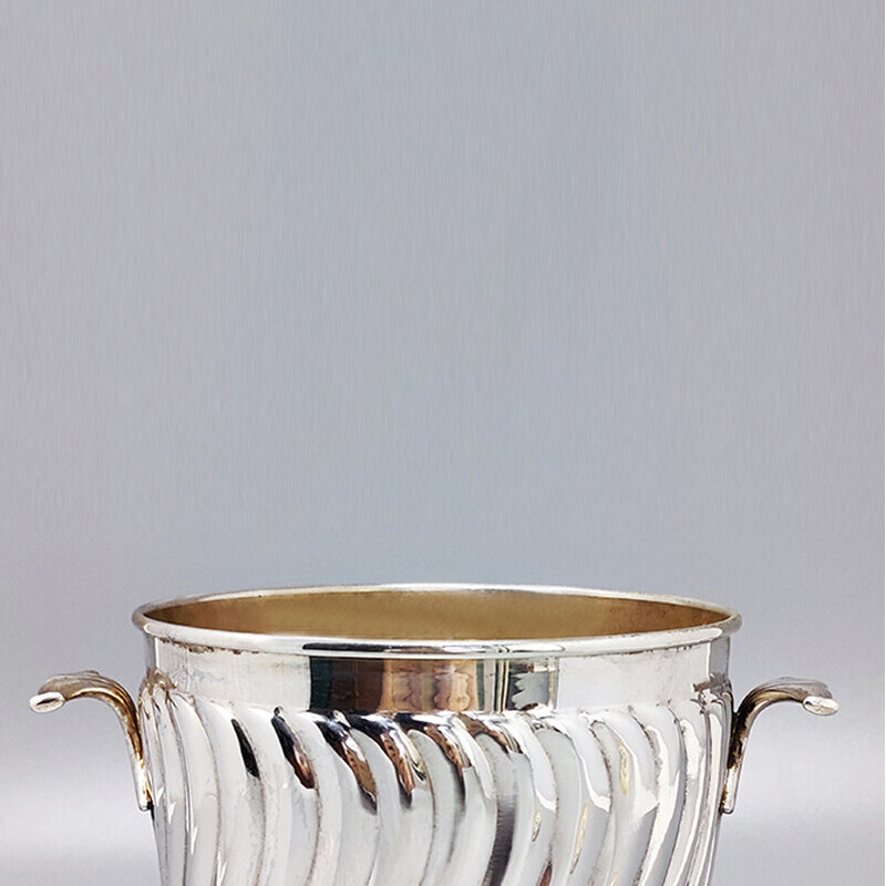 Vintage silver plated ice bucket by Olri, Italy 1960s