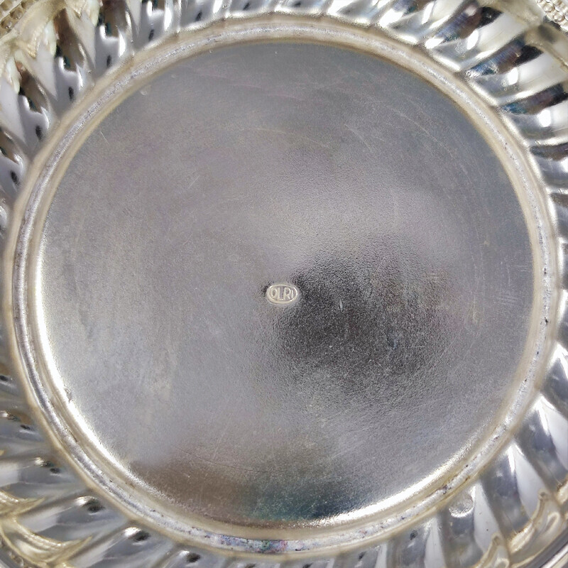 Balde de gelo banhado a prata vintage da Olri, Itália, anos 60