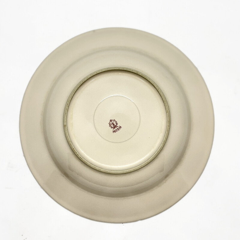 Vintage deep plate "Tułowice" in porcelain, Poland 1980s