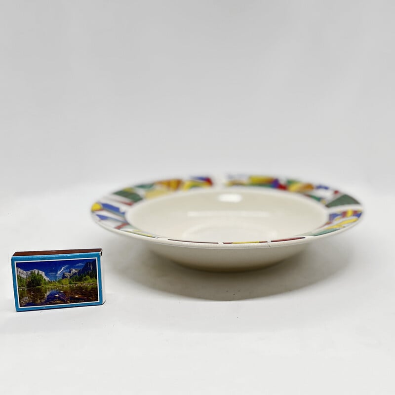 Vintage deep plate "Tułowice" in porcelain, Poland 1980s
