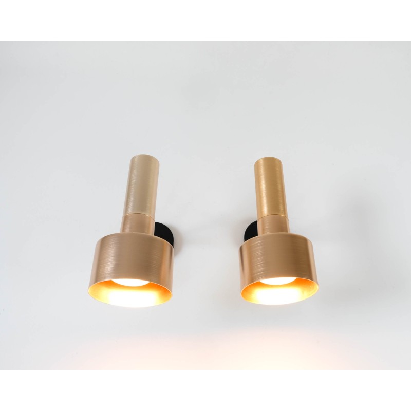 Pair of mid century adjustable wall spot lamps, 1960s