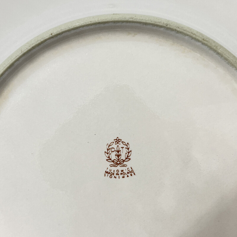 Vintage dessert plate "Tułowice" in porcelain, Poland 1980s