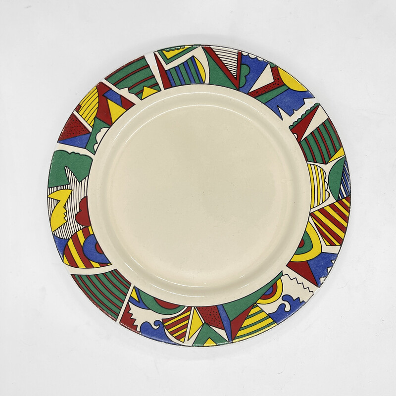Vintage dessert plate "Tułowice" in porcelain, Poland 1980s