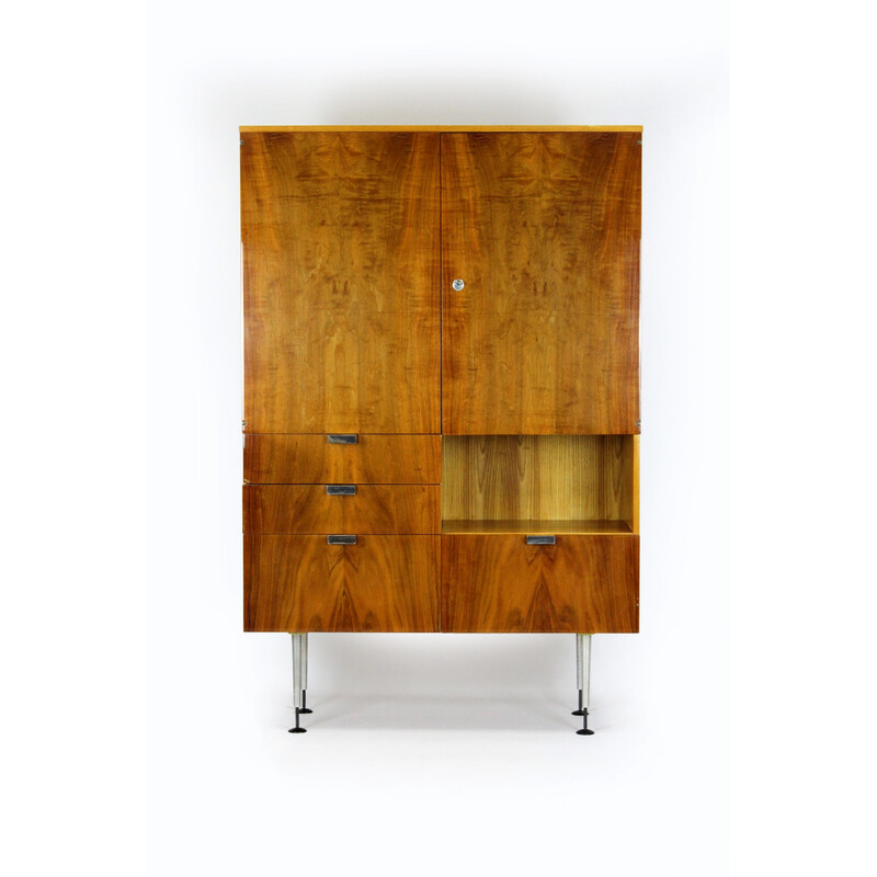 Mid-century ashwood and walnut cabinet by Jitona, 1960s