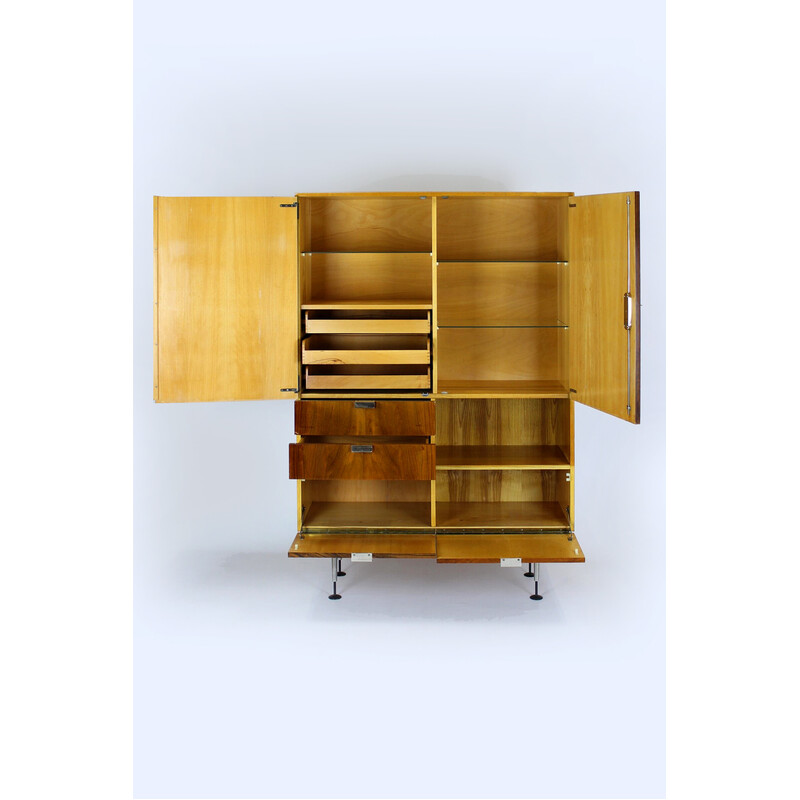 Mid-century ashwood and walnut cabinet by Jitona, 1960s