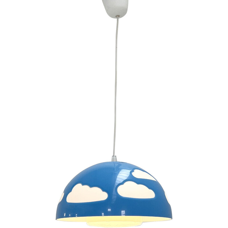 Candeeiro suspenso Skojig Cloud azul vintage de Henrik Preutz para a Ikea, década de 1990