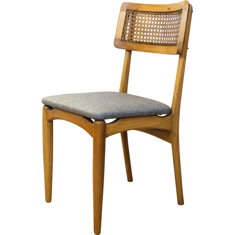 Conjunto de 4 cadeiras vintage em madeira de faia, Espanha 1950