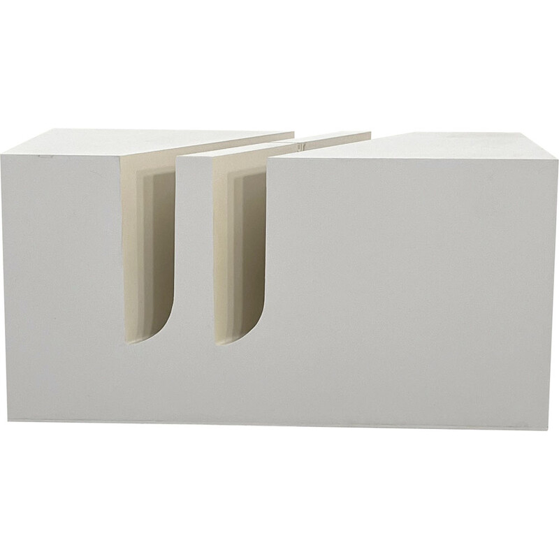 Vintage white side table with stand by Marco Zanuso for Bilumen, 1970