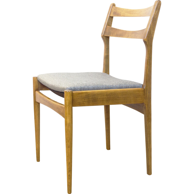 Set of 6 vintage beechwood chairs, Spain 1960