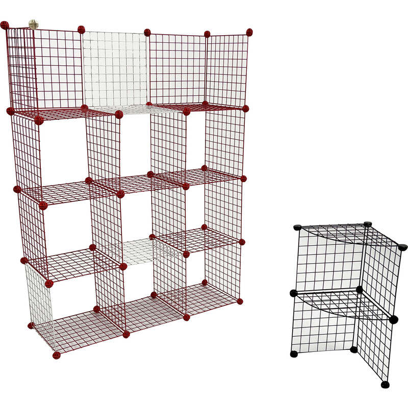 Modulares Vintage-Regal aus Metall und Kunststoff, 1980