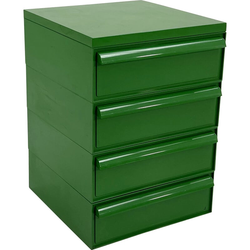 Cassettiera vintage verde modello 4601 di Simon Fussell per Kartell, anni '70