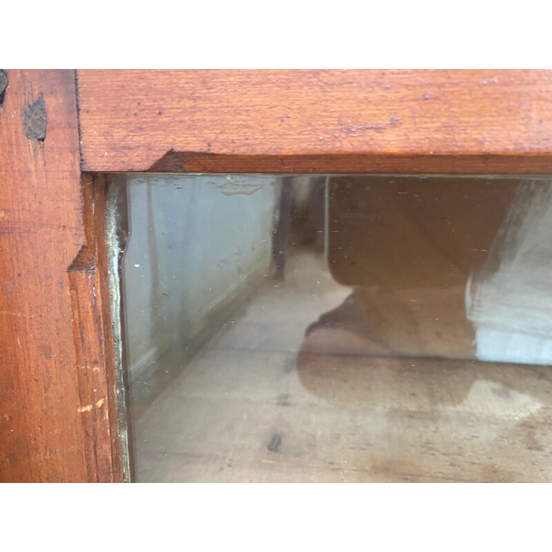 Vintage display cabinet with 2 sliding doors, 1900