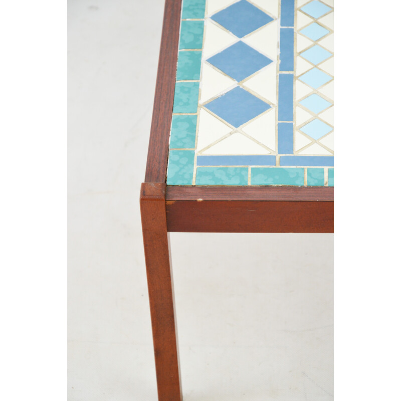 Mesa de centro vintage de mosaico, años 70