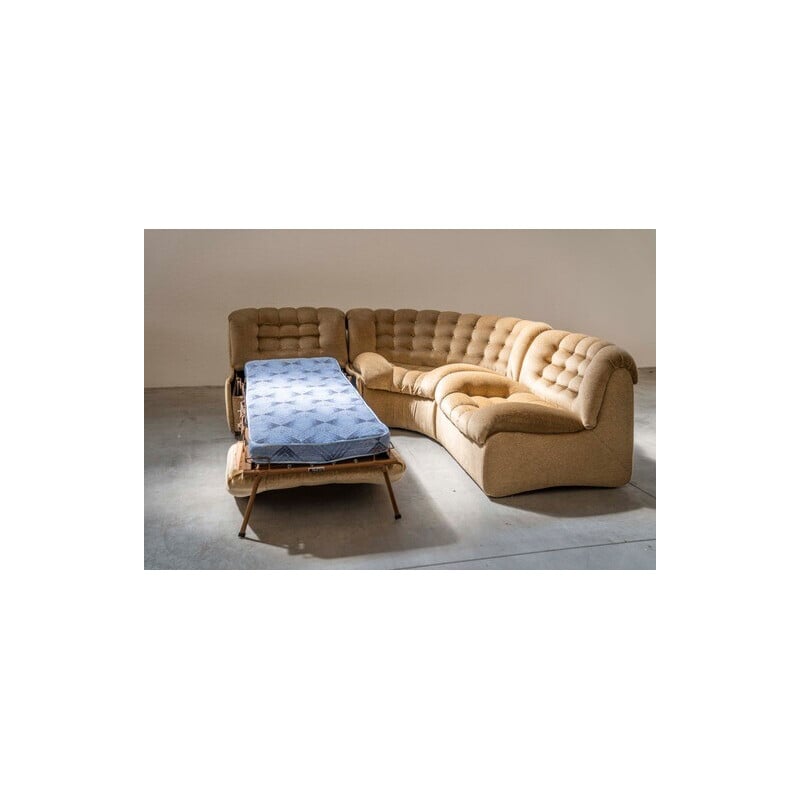 Set of 3 vintage Sectional semi-circular sofas by F.lli Carloni, 1970