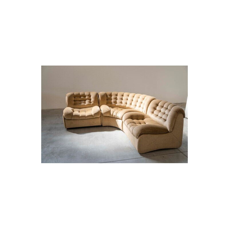 Set di 3 divani componibili semicircolari vintage di F.lli Carloni, 1970