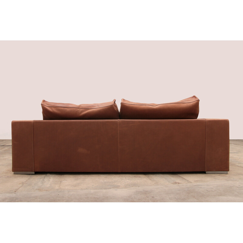 Vintage sofa in gognac color model Budapest by Paola Navone for Baxter