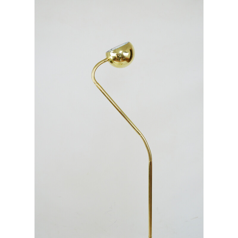 Lámpara de pie vintage dorada, años 80