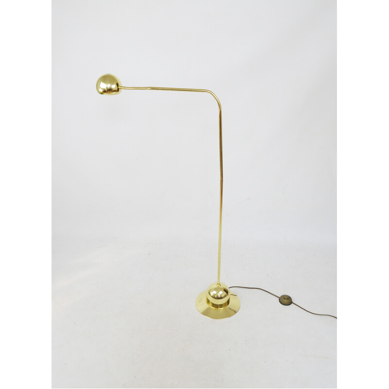 Vintage gouden vloerlamp, 1980