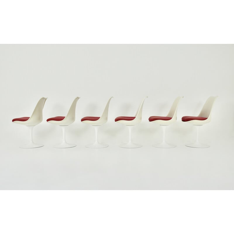 Ensemble de 6 chaises vintage Tulip par Eero Saarinen pour Knoll International, 1970