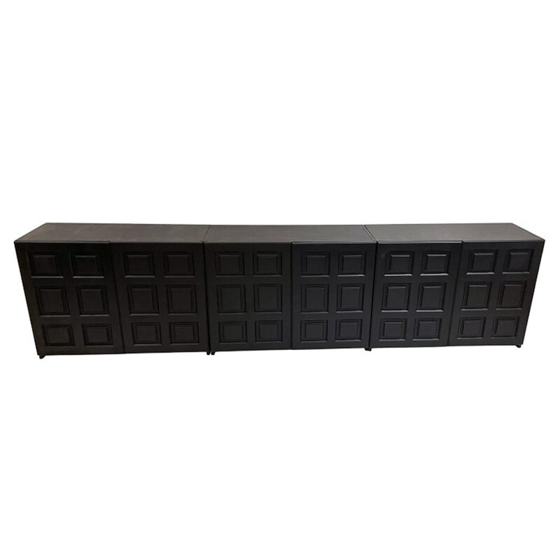 Mid-century black Brutalist sideboard