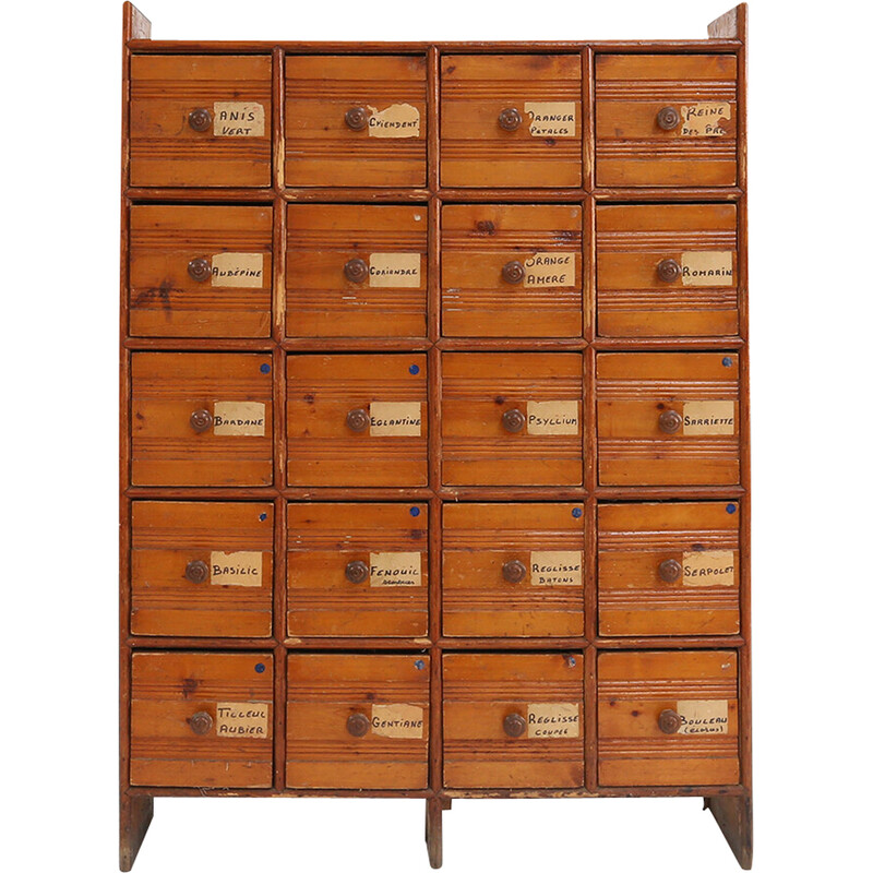 Vintage pine wood chest of drawers, 1920