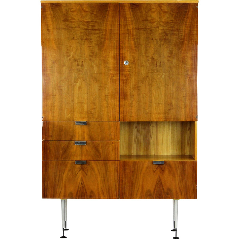 Mid-century ashwood and walnut cabinet by Jitona, 1960s