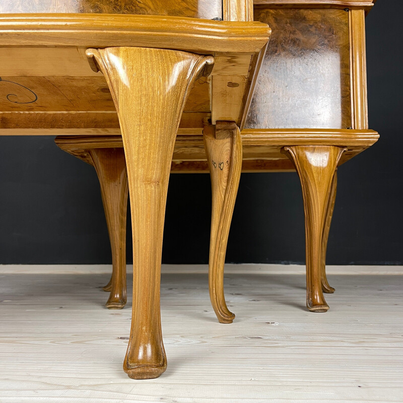 Pair of vintage wooden night stands, Italy 1950