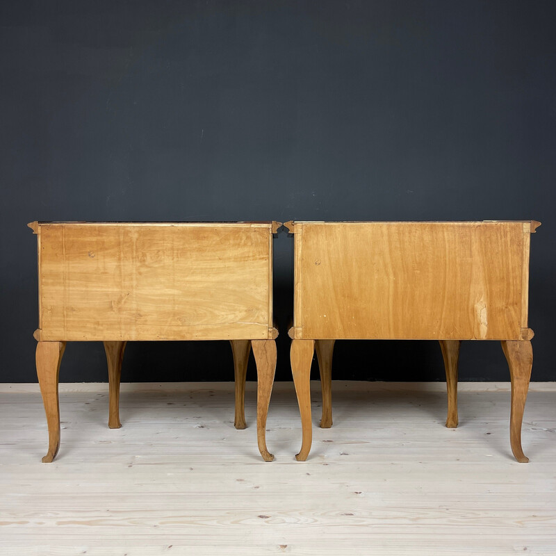 Pair of vintage wooden night stands, Italy 1950