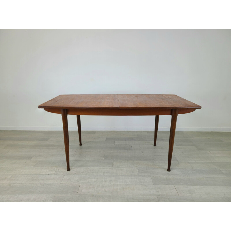 Mesa de comedor vintage escandinava de teca, 1960