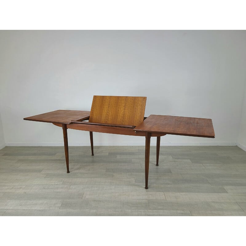 Mesa de comedor vintage escandinava de teca, 1960