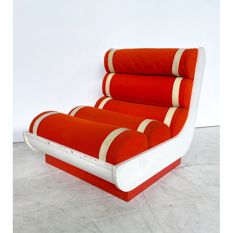 Paar rote Vintage-Sessel, Italien 1960