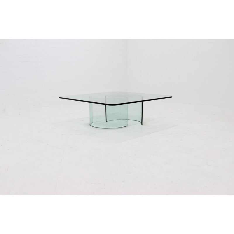 Vintage glass coffee table, Italy 1970