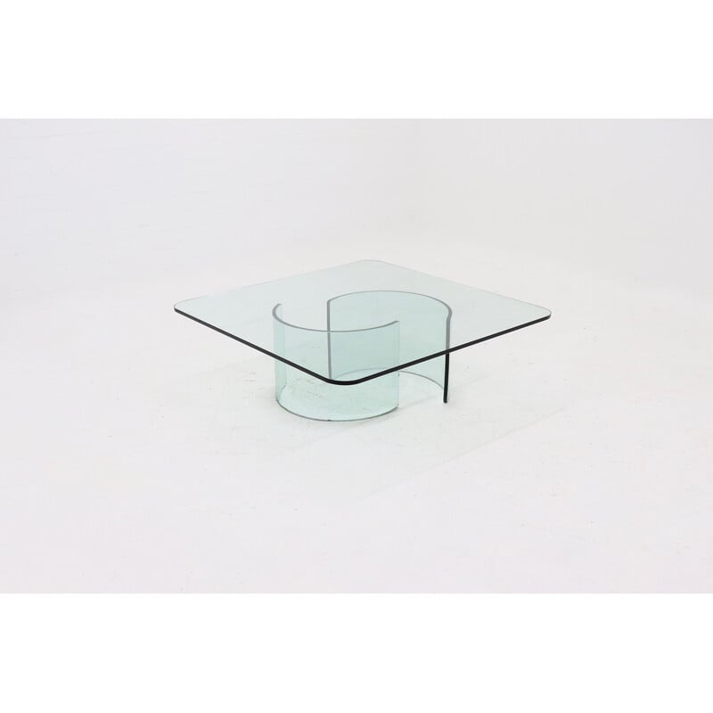 Vintage glass coffee table, Italy 1970