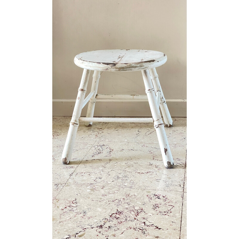 Vintage bamboo stool, 1920