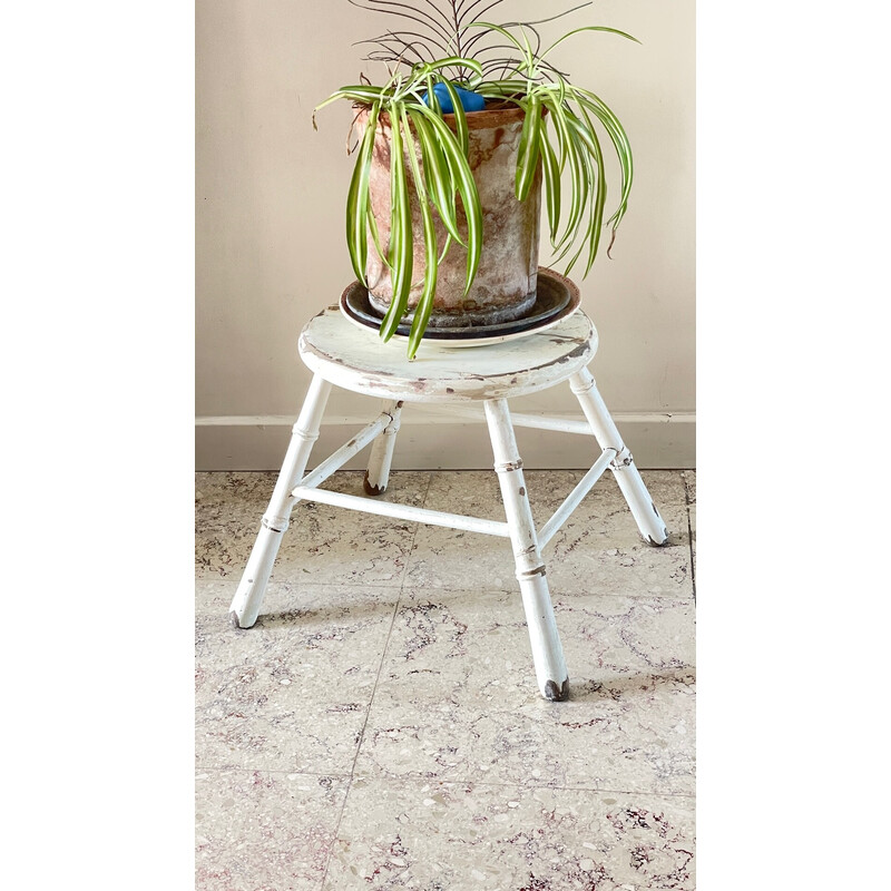 Vintage bamboo stool, 1920