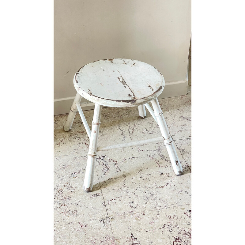 Vintage bamboo stool, 1920