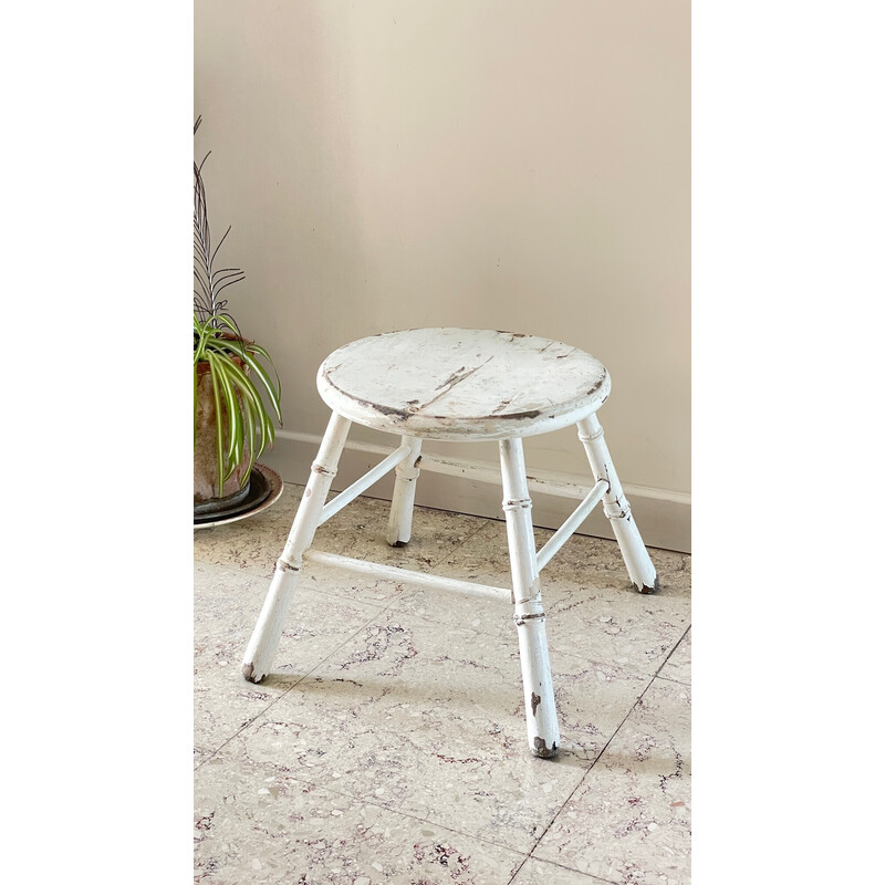 Vintage bamboo stool, 1920