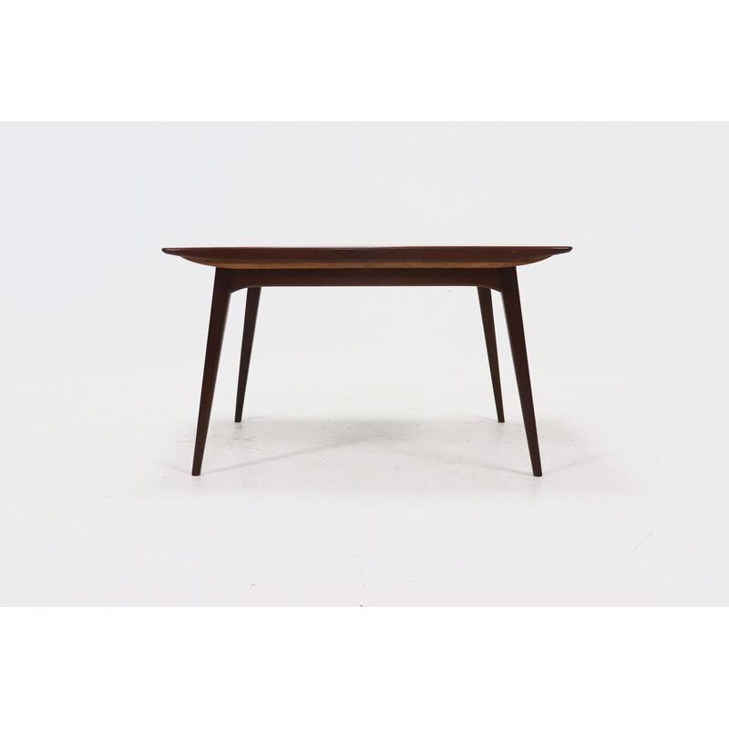 Vintage teak dining table by Louis van Teeffelen for WeBe, 1950