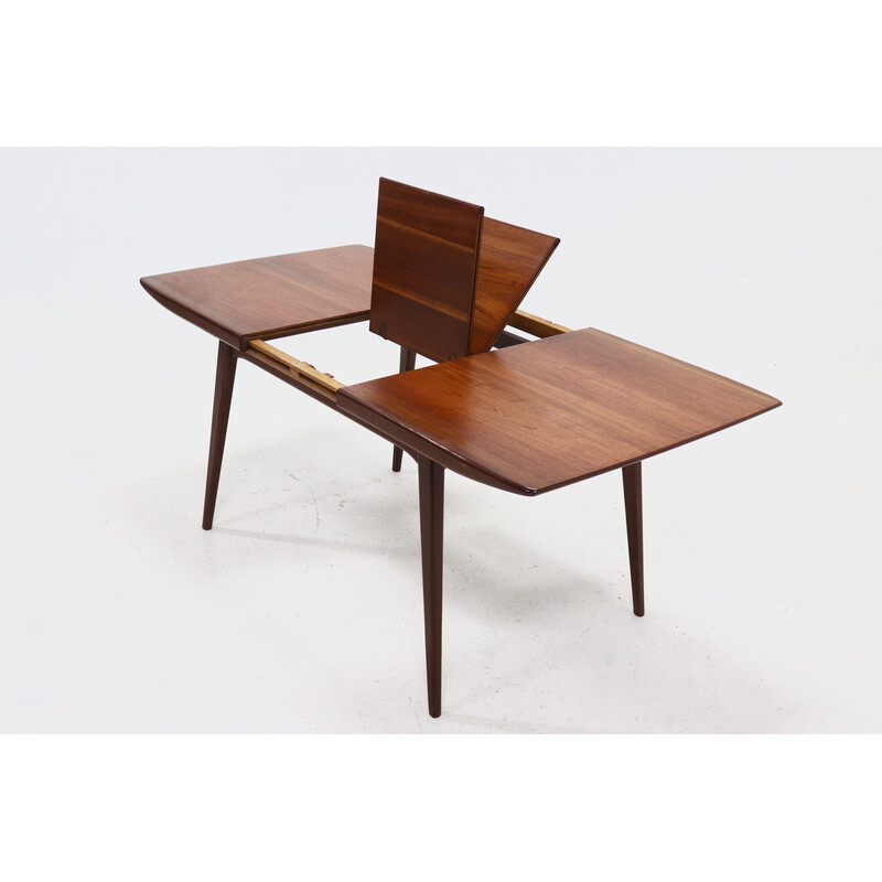 Vintage teakhouten eettafel van Louis van Teeffelen voor WeBe, 1950