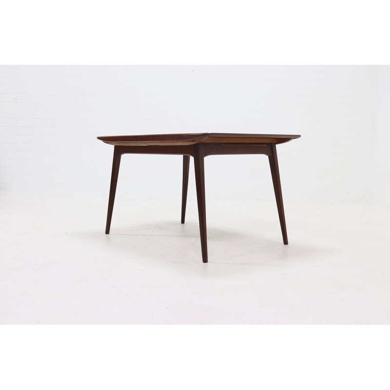 Vintage teak dining table by Louis van Teeffelen for WeBe, 1950