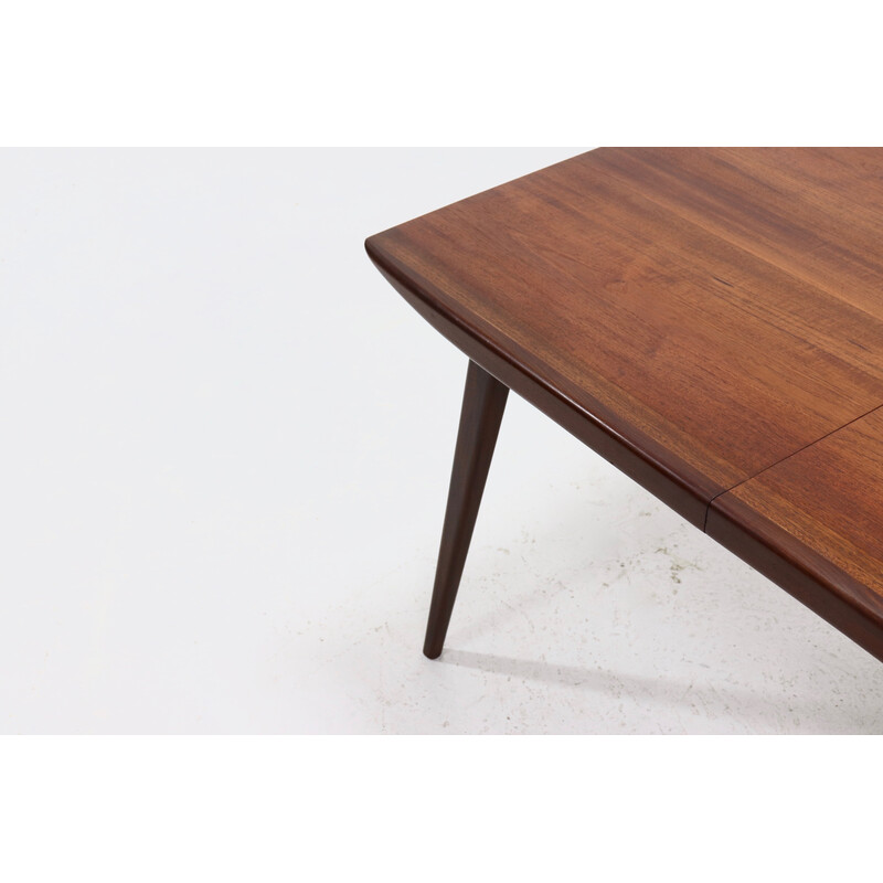 Vintage teak dining table by Louis van Teeffelen for WeBe, 1950