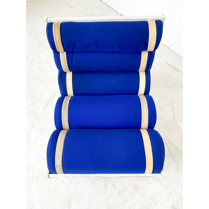 Paire de fauteuils vintage rouges et bleus, Italie 1960