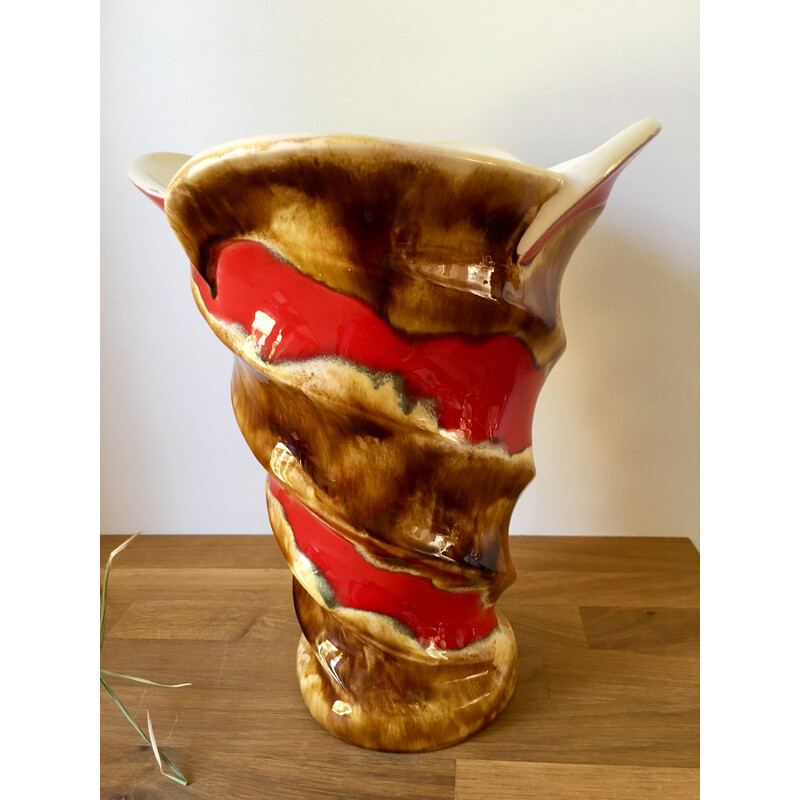 Vase vintage en céramique emaillée par Baudin
