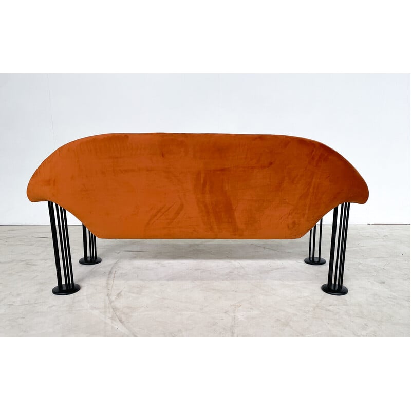 Vintage orange sofa by Burkhard Vogtherr for Hain + Tohme, 1980
