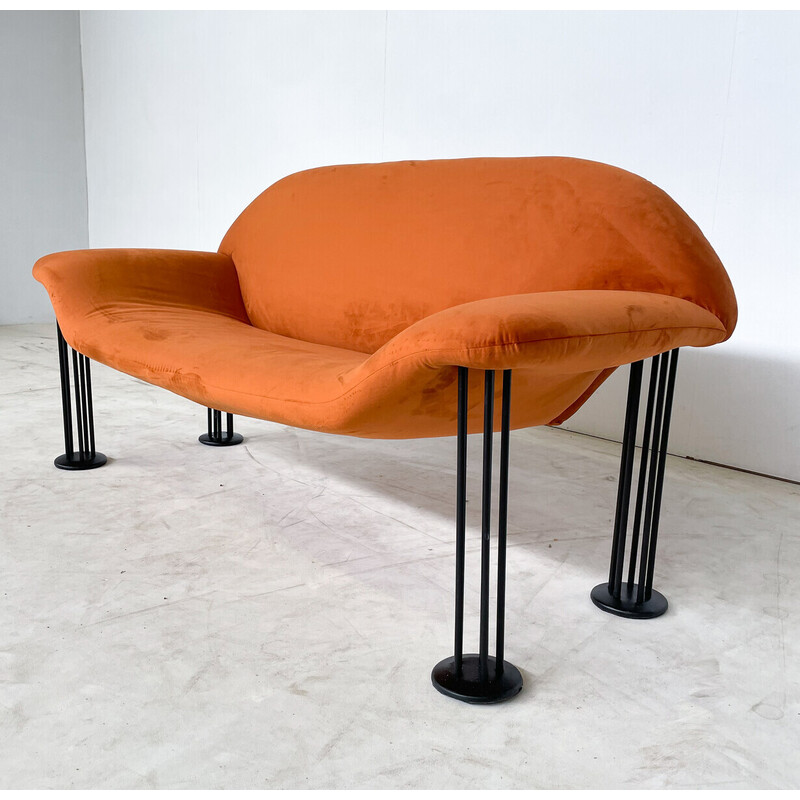 Vintage orange sofa by Burkhard Vogtherr for Hain + Tohme, 1980