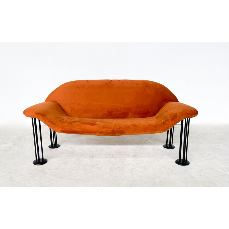 Vintage orange sofa by Burkhard Vogtherr for Hain + Tohme, 1980