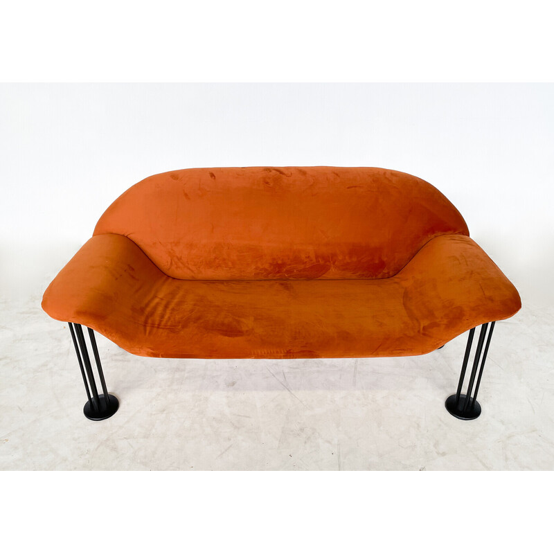 Vintage orange sofa by Burkhard Vogtherr for Hain + Tohme, 1980